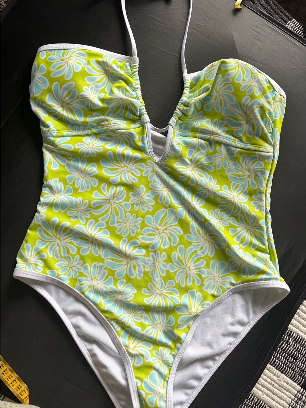 Ninety nine Lime Green Floral One-Piece Swimsuit